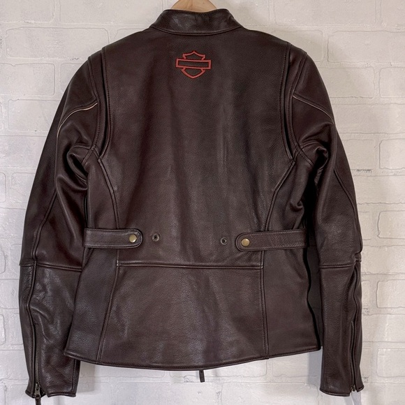 Harley-Davidson Women's Victory Lane Leather Brown Jacket Size Small NWT - Picture 7 of 14